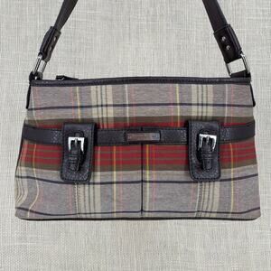Etienne Aigner Preppy Plaid Shoulder‎ Bag, Purse, Lots pockets, Exc Cond.